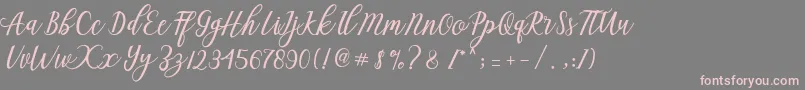 Aseline Script Font – Pink Fonts on Gray Background