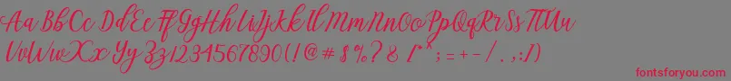 Aseline Script-Schriftart – Rote Schriften auf grauem Hintergrund