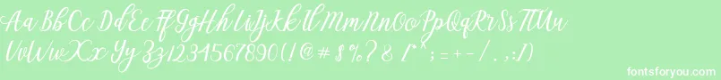 Шрифт Aseline Script – белые шрифты на зелёном фоне