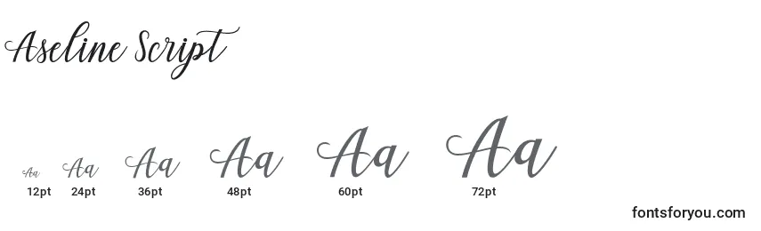 Aseline Script (120056) Font Sizes