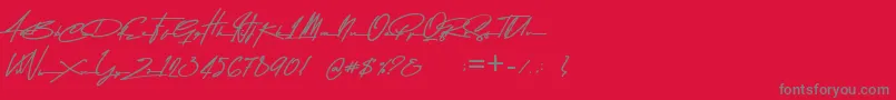 Asem Kandis PERSONAL USE Font – Gray Fonts on Red Background