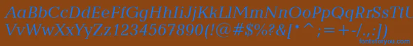 CandidaItalicBt Font – Blue Fonts on Brown Background