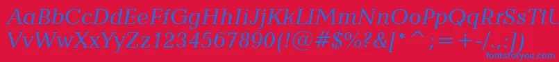CandidaItalicBt Font – Blue Fonts on Red Background