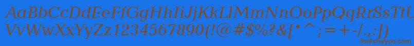 CandidaItalicBt Font – Brown Fonts on Blue Background