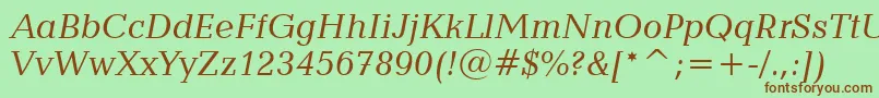 CandidaItalicBt-fontti – ruskeat fontit vihreällä taustalla