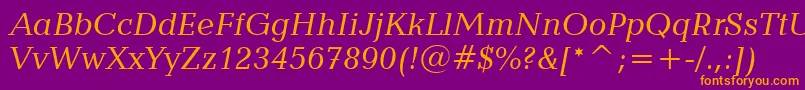 CandidaItalicBt Font – Orange Fonts on Purple Background