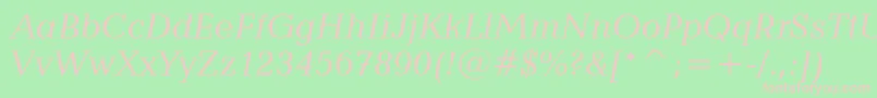 CandidaItalicBt-fontti – vaaleanpunaiset fontit vihreällä taustalla