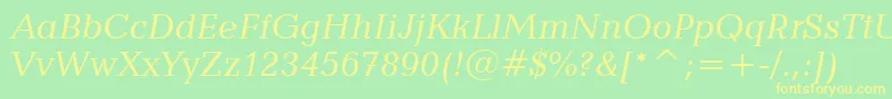 CandidaItalicBt Font – Yellow Fonts on Green Background