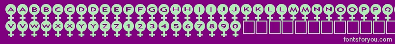 asfemale Font – Green Fonts on Purple Background