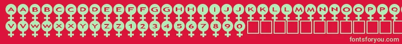 asfemale Font – Green Fonts on Red Background