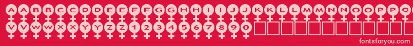 asfemale Font – Pink Fonts on Red Background