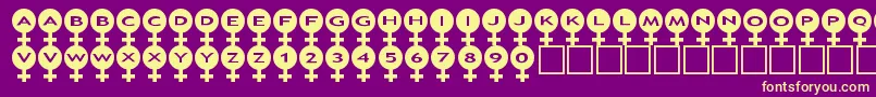 asfemale Font – Yellow Fonts on Purple Background