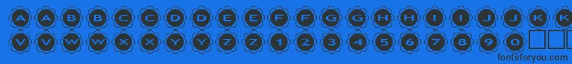 asflowers Font – Black Fonts on Blue Background