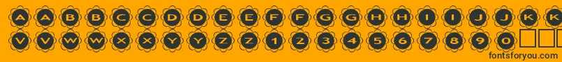 Weitere Informationen zur asflowers-Schriftart asflowers-Schriftart – Schwarze Schriften auf orangefarbenem Hintergrund