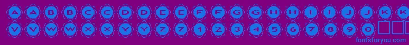 asflowers Font – Blue Fonts on Purple Background