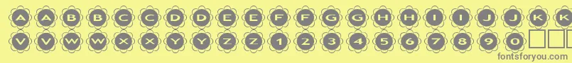 フォントasflowers – 黄色の背景に灰色の文字