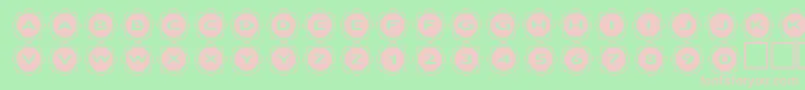 フォントasflowers – 緑の背景にピンクのフォント