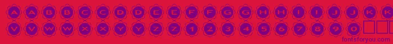 asflowers Font – Purple Fonts on Red Background