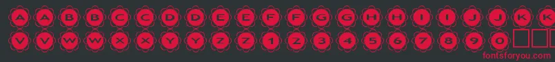 フォントasflowers – 黒い背景に赤い文字