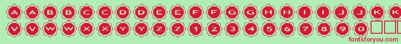 asflowers Font – Red Fonts on Green Background