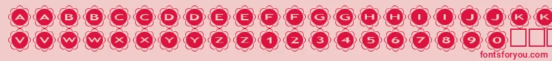 フォントasflowers – ピンクの背景に赤い文字