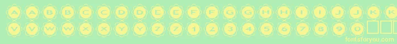 asflowers Font – Yellow Fonts on Green Background