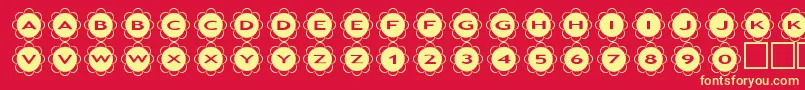 asflowers Font – Yellow Fonts on Red Background
