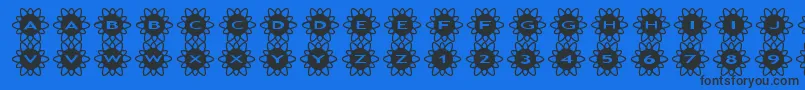Więcej informacji o czcionce asflowers2 Czcionka asflowers2 – czarne czcionki na niebieskim tle
