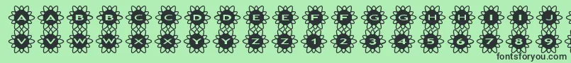 asflowers2 Font – Black Fonts on Green Background