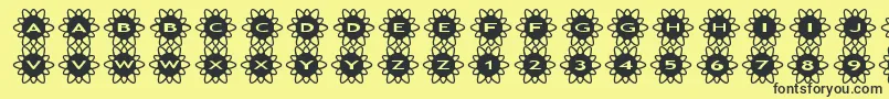 asflowers2 Font – Black Fonts on Yellow Background