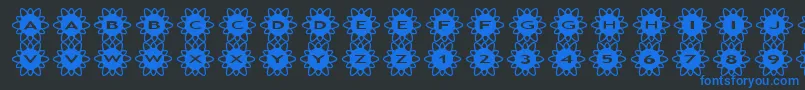 asflowers2 Font – Blue Fonts on Black Background
