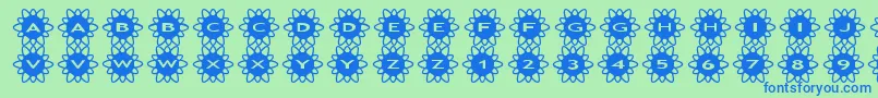 Шрифт asflowers2 – синие шрифты на зелёном фоне