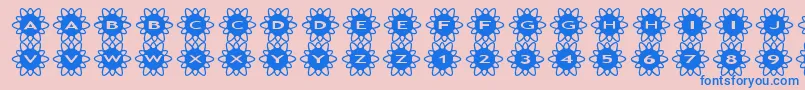 フォントasflowers2 – ピンクの背景に青い文字