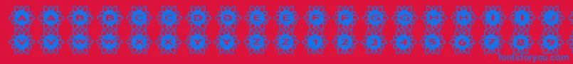 フォントasflowers2 – 赤い背景に青い文字