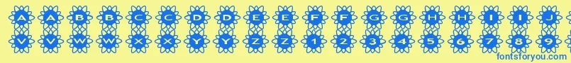 asflowers2 Font – Blue Fonts on Yellow Background