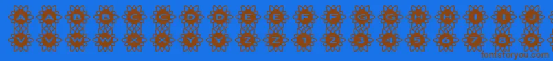 asflowers2 Font – Brown Fonts on Blue Background