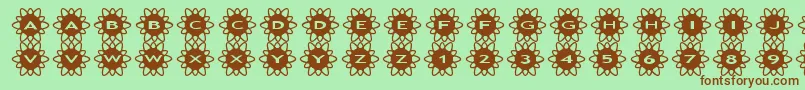 asflowers2-fontti – ruskeat fontit vihreällä taustalla