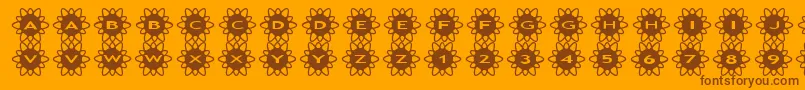 asflowers2 Font – Brown Fonts on Orange Background