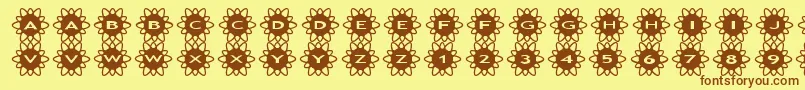 asflowers2 Font – Brown Fonts on Yellow Background