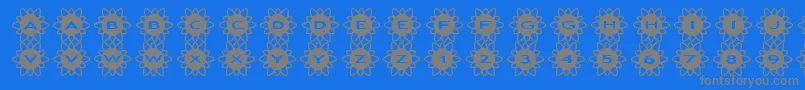 asflowers2フォントについての詳細 フォントasflowers2 – 青い背景に灰色の文字