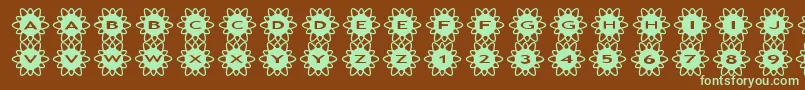 asflowers2 Font – Green Fonts on Brown Background