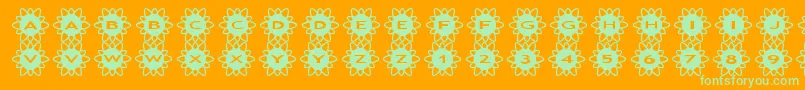asflowers2 Font – Green Fonts on Orange Background