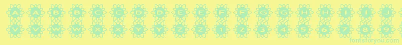 asflowers2 Font – Green Fonts on Yellow Background