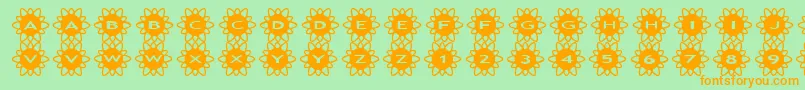 asflowers2 Font – Orange Fonts on Green Background