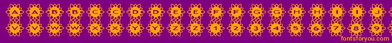 asflowers2 Font – Orange Fonts on Purple Background