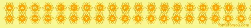 asflowers2 Font – Orange Fonts on Yellow Background