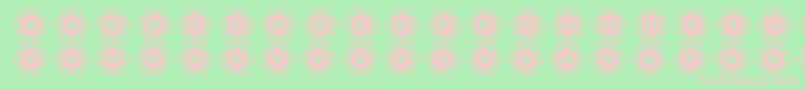 フォントasflowers2 – 緑の背景にピンクのフォント