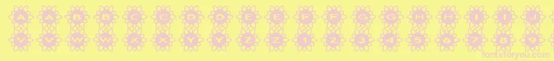 asflowers2 Font – Pink Fonts on Yellow Background