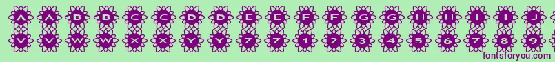 asflowers2-Schriftart – Violette Schriften auf grünem Hintergrund