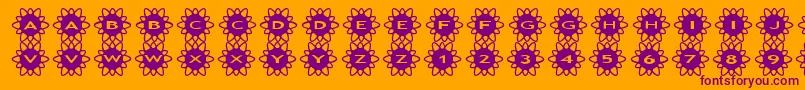 asflowers2 Font – Purple Fonts on Orange Background